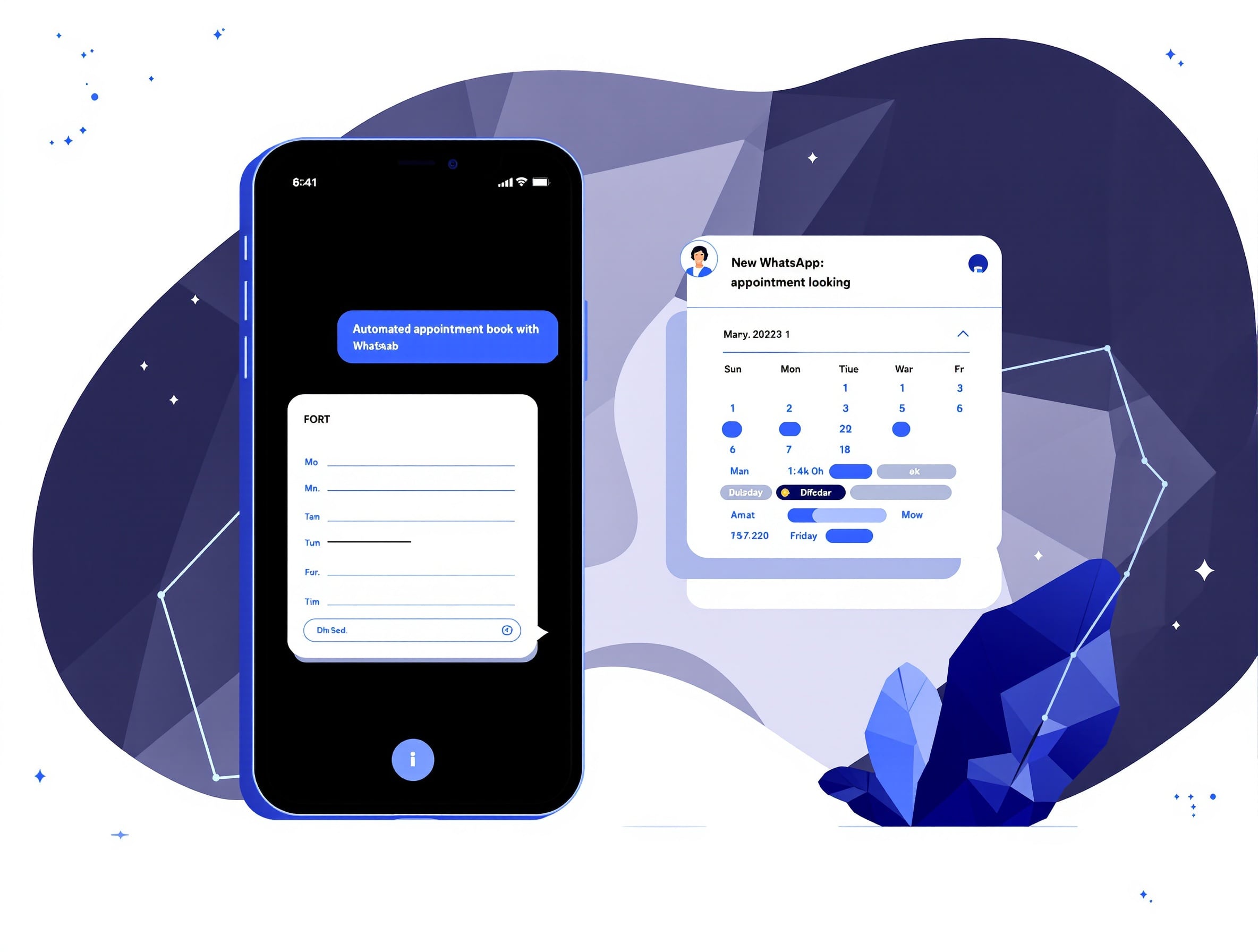 Automatische Terminbuchung über WhatsApp mit Kalenderansicht